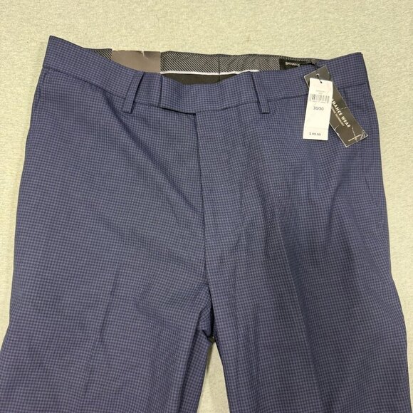 Banana Republic Pants Mens 30X30 Checkered Blue Stretch Standard Fit Performance - Picture 2 of 9
